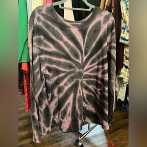 Torrid Pink and Black Spiral Tie-Dye Sweatshirt